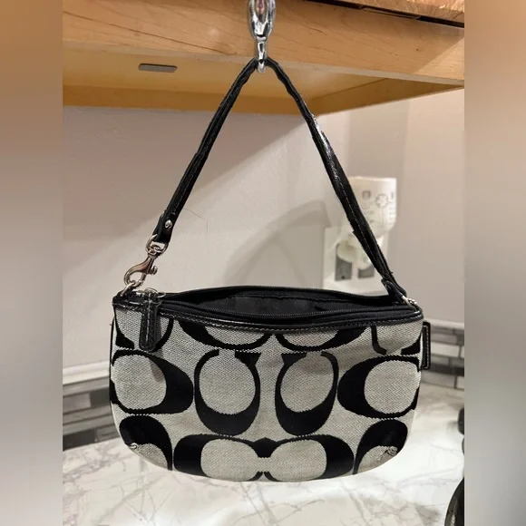 Coach Monochrome Signature Pouch with Strap Bag - Picture 2 of 4